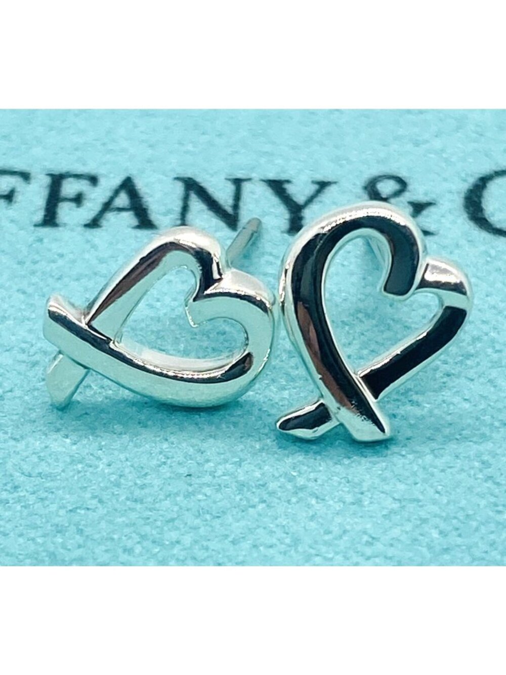 Tiffany & Co Serling Silver 925 Loving Heart Earrings Paloma Picasso